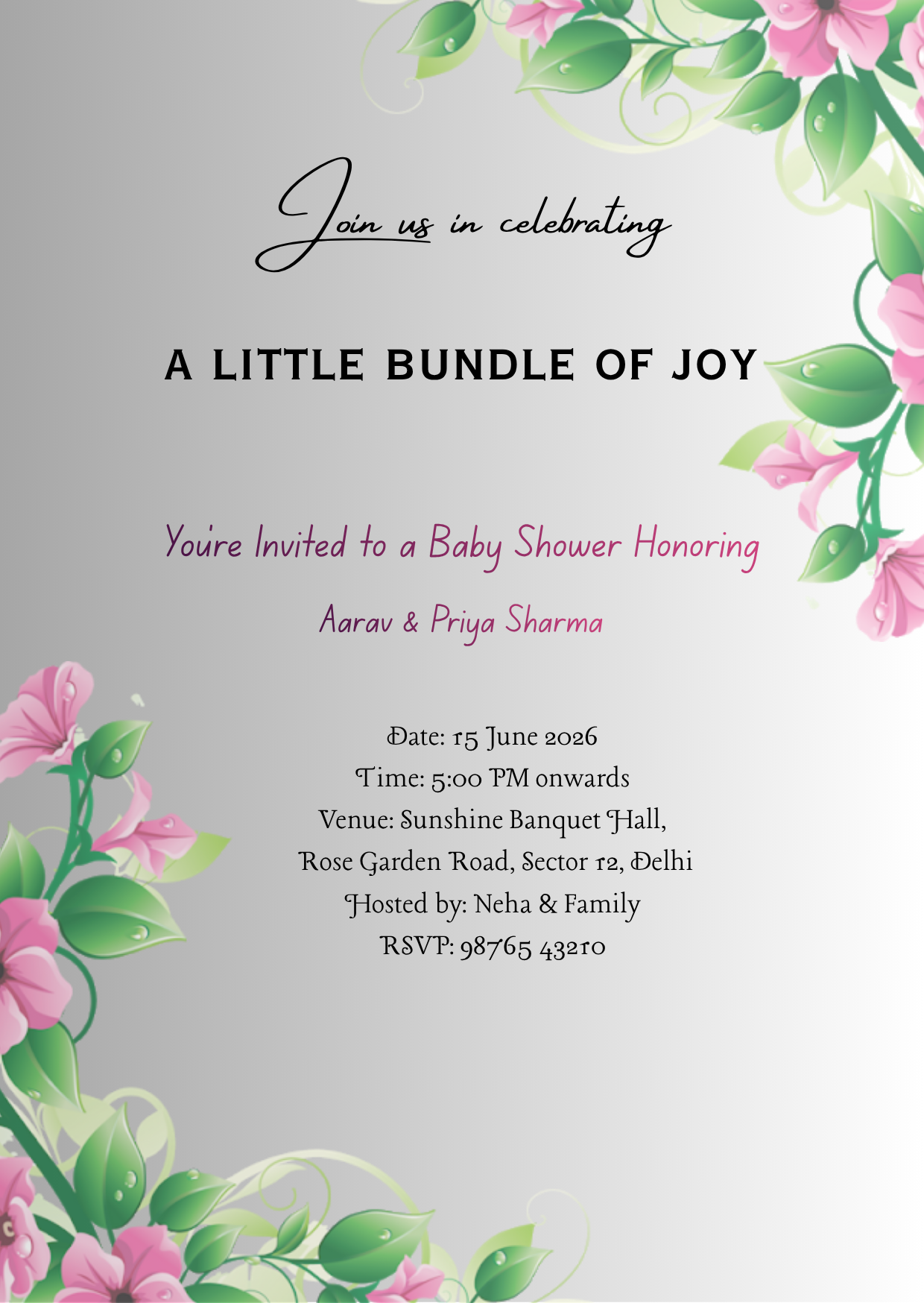 Editable Baby Shower Invitation Template (Canva) – Instant Download