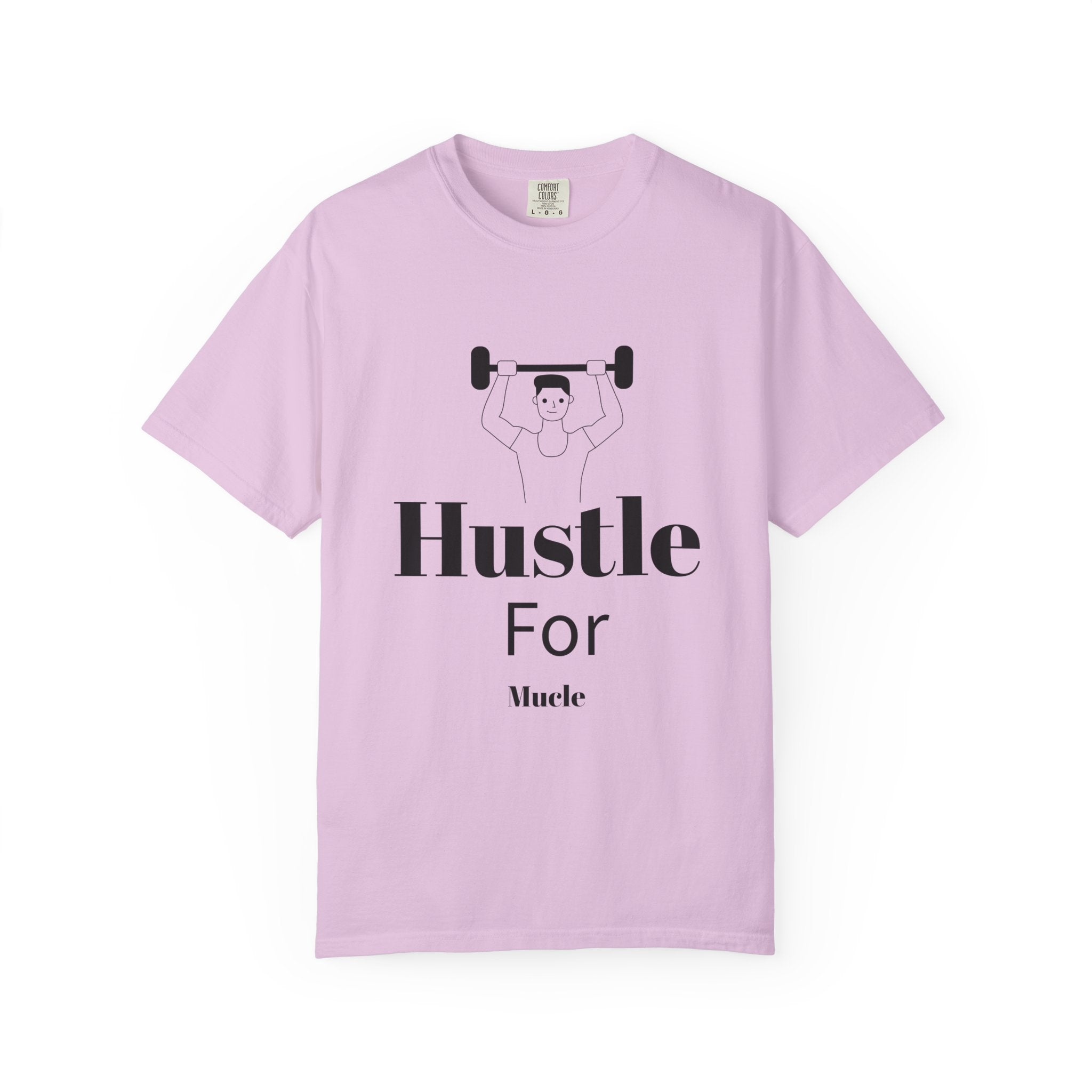 Hustle For Muscle T-Shirt — Motivational Gym Tee with Weightlifter Graphic