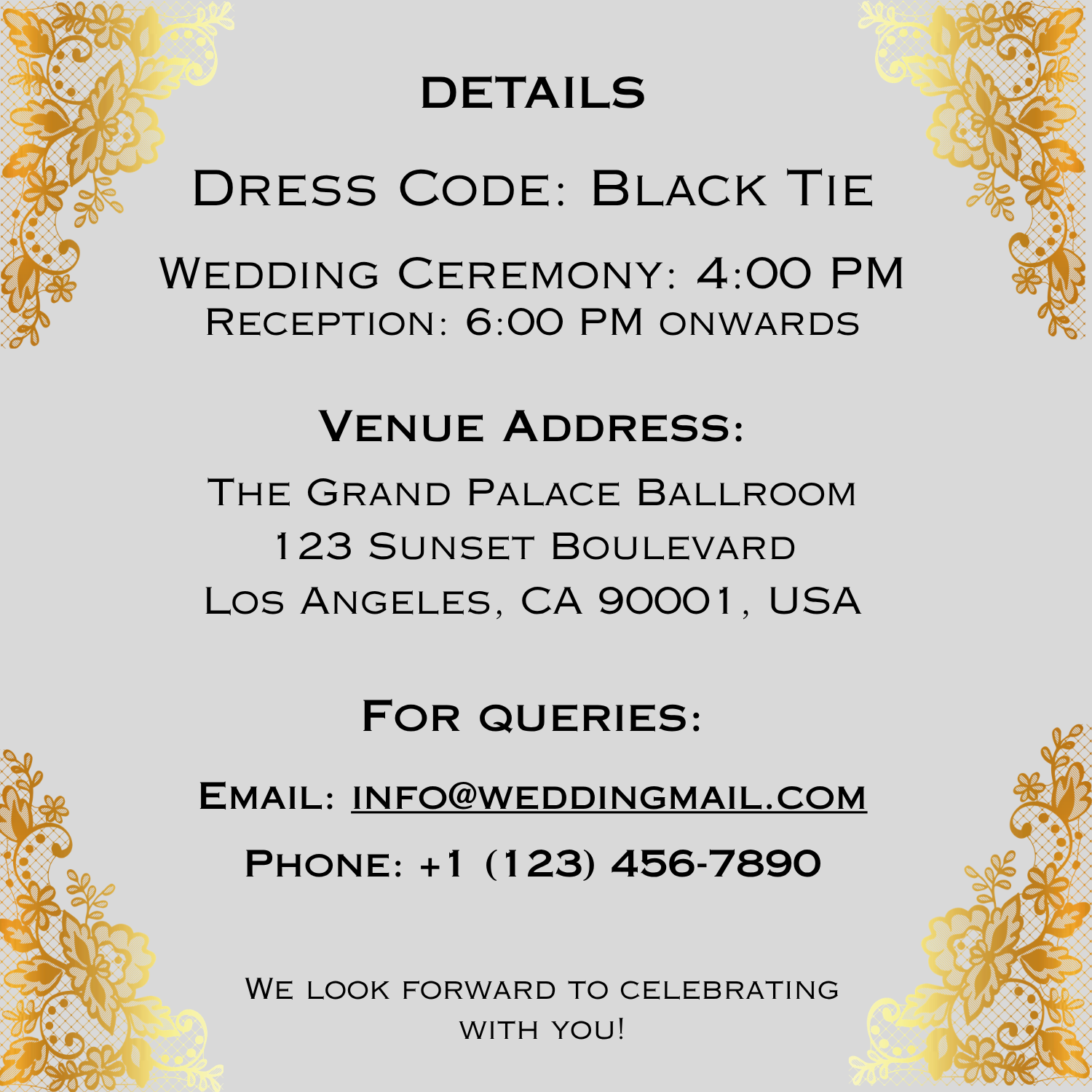 Luxury Wedding Invitation Canva Template Bundle | Editable Wedding Invite, RSVP, Details & Thank You Cards | Instant Download