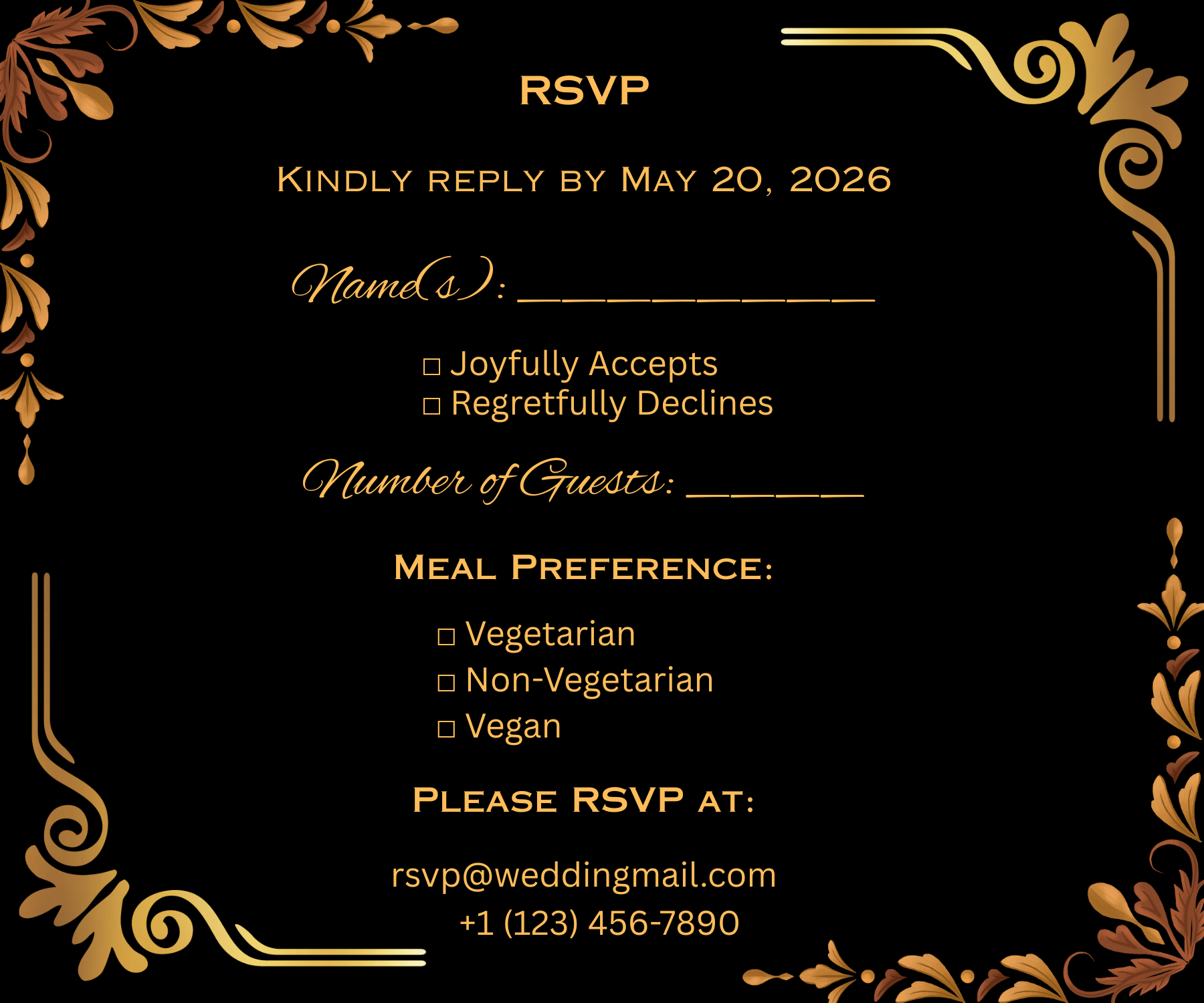 Luxury LGBTQ Wedding Invitation Suite | Editable Canva Template | Black Gold Wedding Invite Set | RSVP, Details & Thank You Cards