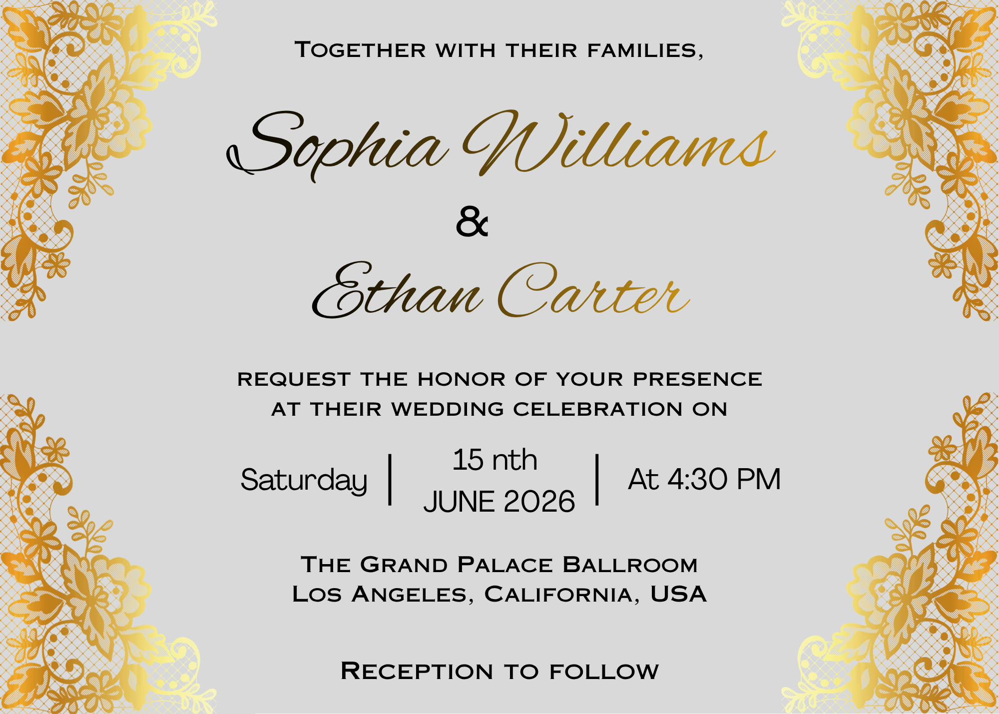 Luxury Wedding Invitation Canva Template Bundle | Editable Wedding Invite, RSVP, Details & Thank You Cards | Instant Download